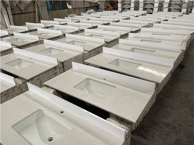 Ariston White Engineered Marble Vanity Top with Sink Ariston White Engineered Marble Vanity Top with Sink