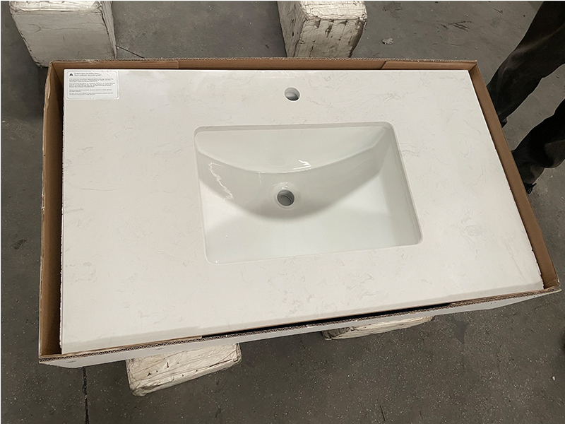 Ariston White Engineered Marble Vanity Top with Sink Ariston White Engineered Marble Vanity Top with Sink