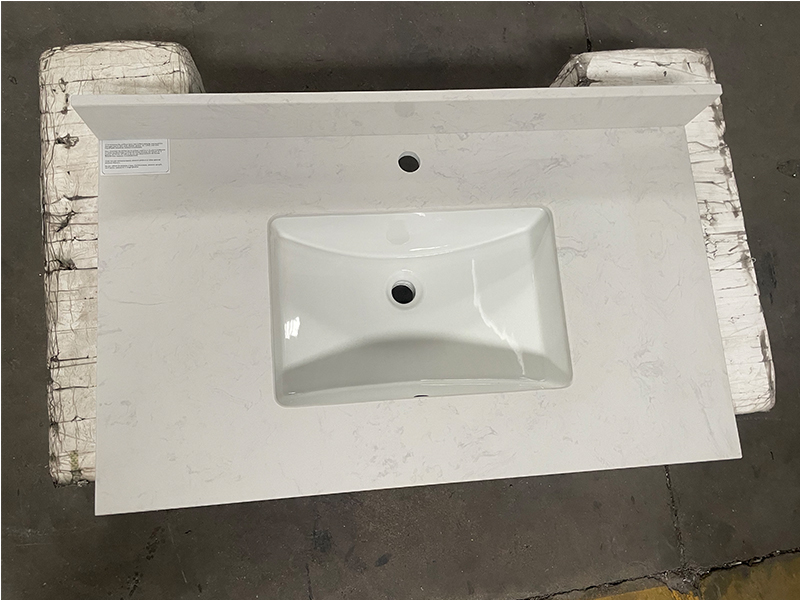 Ariston White Engineered Marble Vanity Top with Sink Ariston White Engineered Marble Vanity Top with Sink