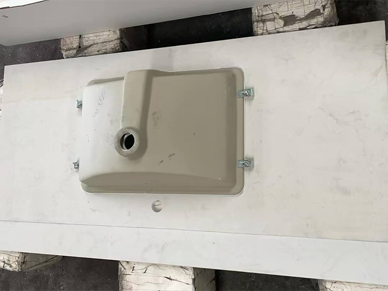 Ariston White Engineered Marble Vanity Top with Sink Ariston White Engineered Marble Vanity Top with Sink
