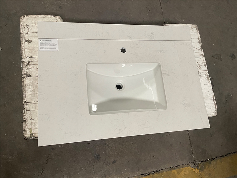 Ariston White Engineered Marble Vanity Top with Sink Ariston White Engineered Marble Vanity Top with Sink