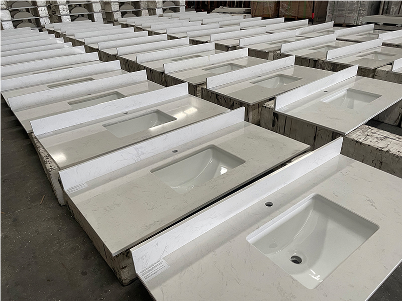 Ariston White Engineered Marble Vanity Top with Sink Ariston White Engineered Marble Vanity Top with Sink