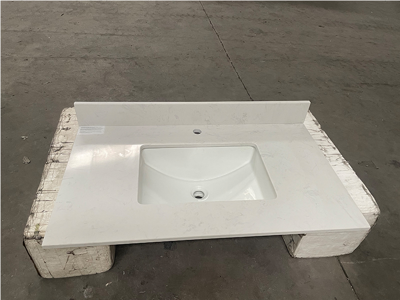 Ariston White Engineered Marble Vanity Top with Sink Ariston White Engineered Marble Vanity Top with Sink