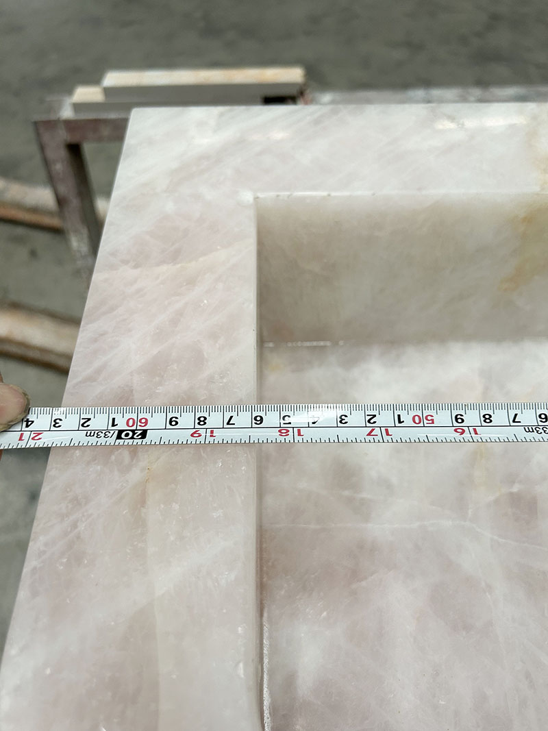 pink crystal quartzite pedestal washbasin