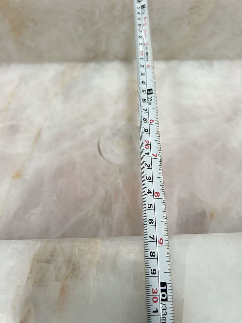 pink crystal quartzite pedestal washbasin