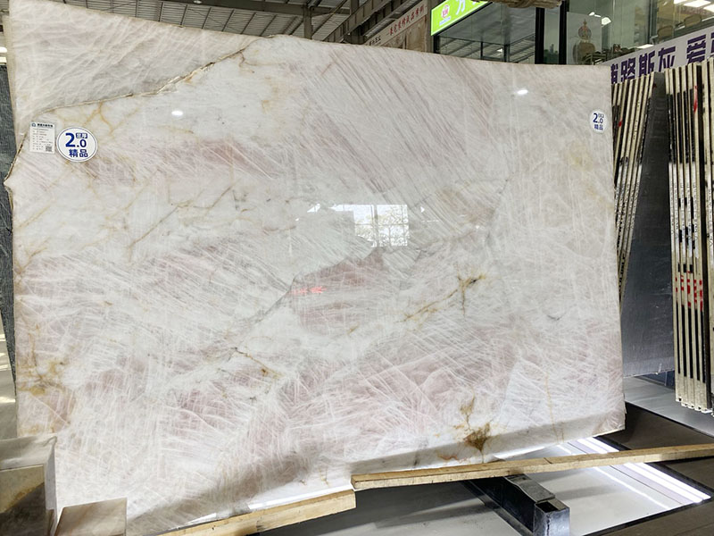 pink crystal quartzite pedestal washbasin