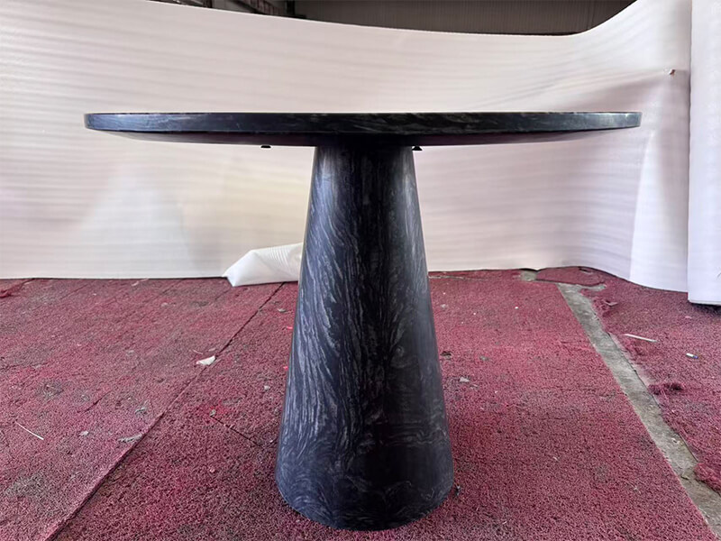 Briliant Black Marble Honed Round Dining Table Briliant Black Marble Honed Round Dining Table
