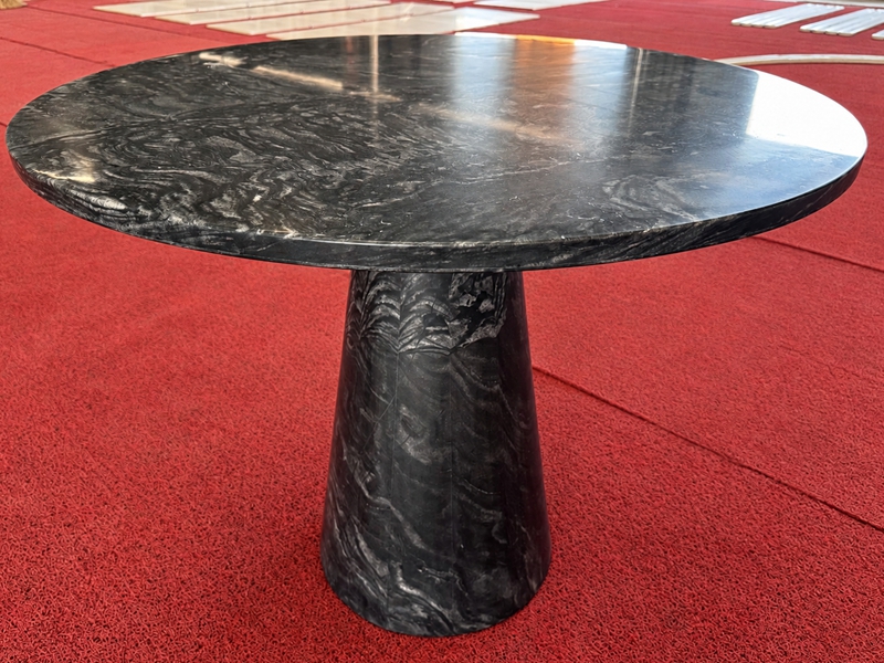 Shangri-La Grey Marble Round Dining Table Shangri-La Grey Marble Round Dining Table