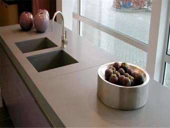 Grey Artificial Quartz Kitchen Countertop