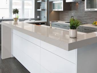 Alabaster White Quartz Kitchen Worktop