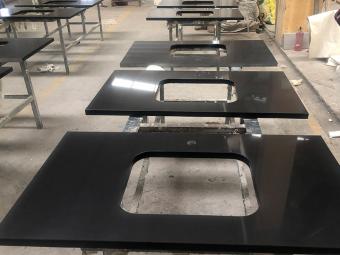 Pure Black Quartz Countertops