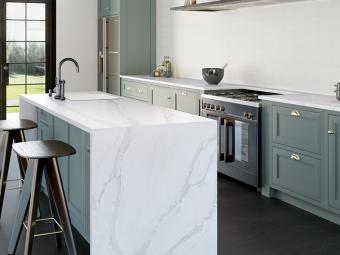 Et Statuario Gold Quartz Worktop