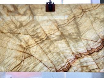 Bookmatched Snow Flower White Onyx Luxury Stone