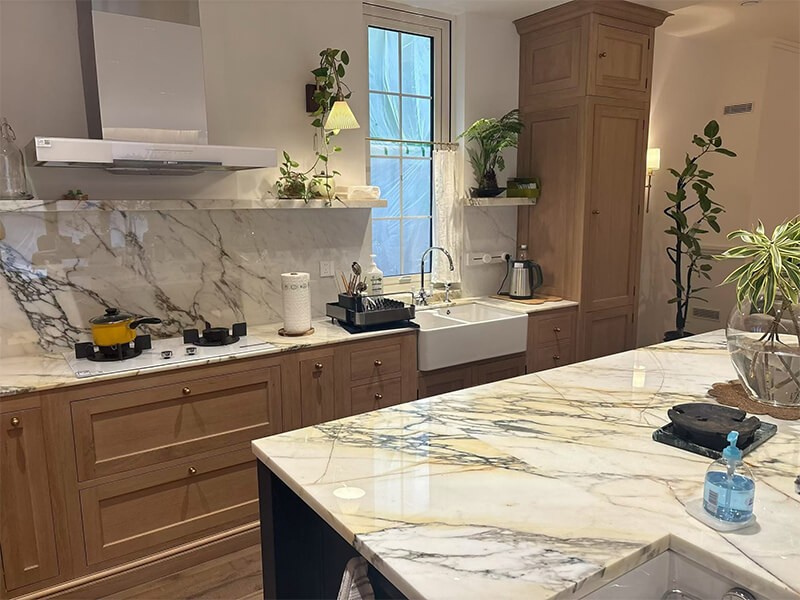 Paonazzo Marble kitchen island application