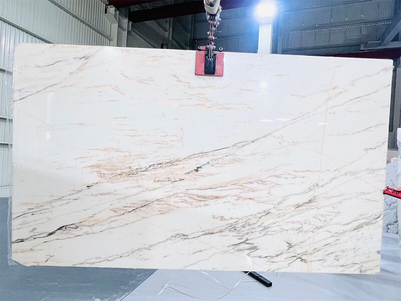 Paonazzo Marble full slab with open diagonal veining