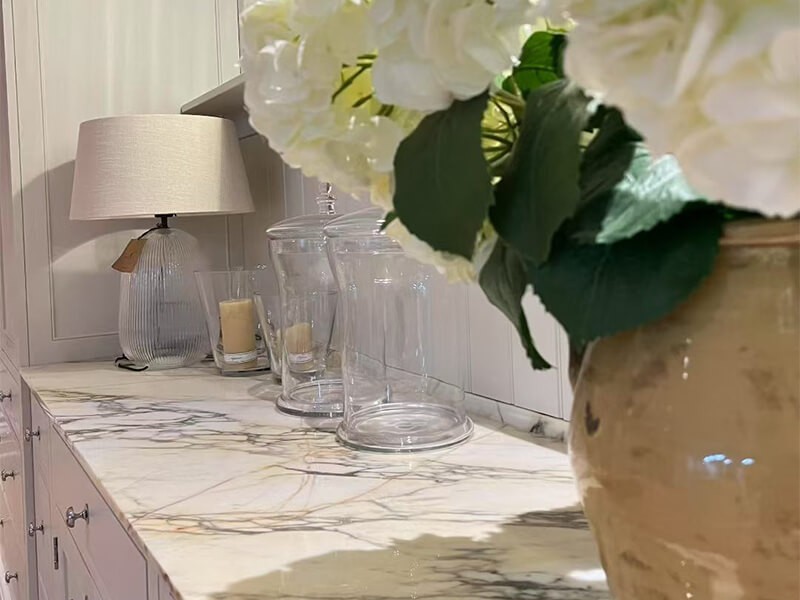Paonazzo Marble countertop and backsplash application