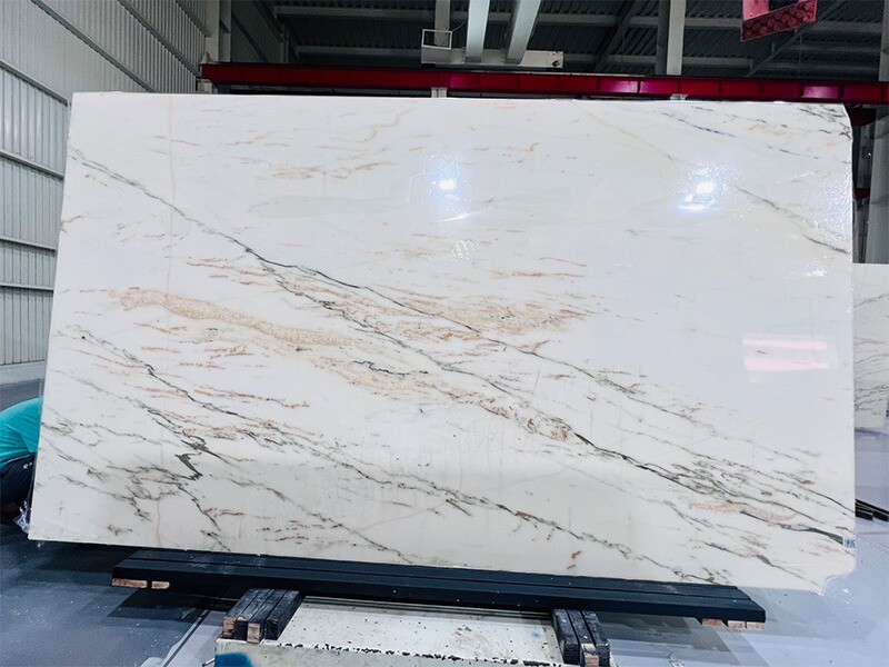 Paonazzo Marble full slab with diagonal dark structural veining
