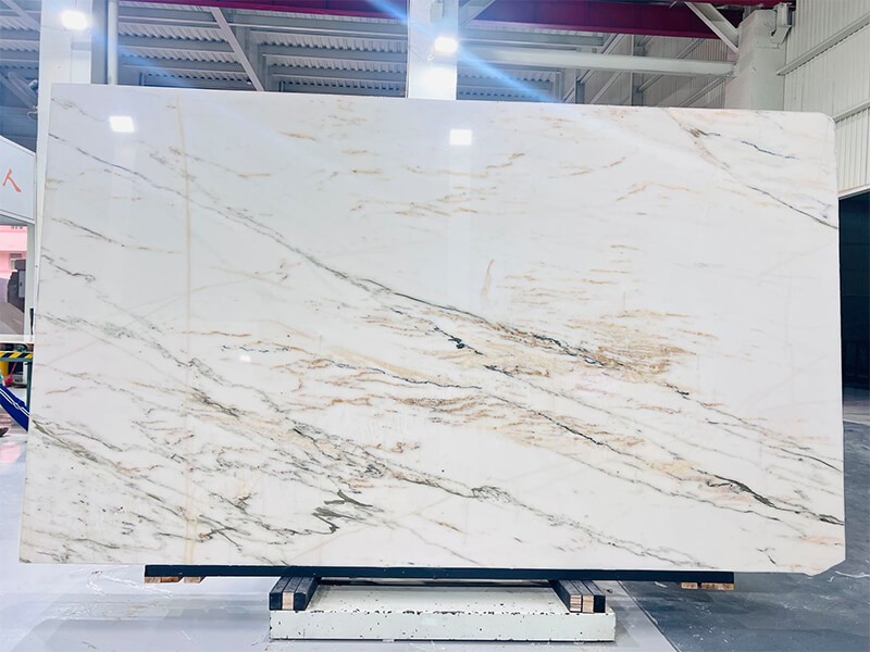 Paonazzo Marble full slab with flowing dark and amber veins