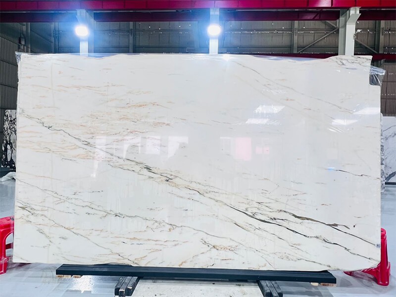 Paonazzo Marble full slab with flowing grey and amber veining