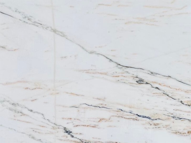 Paonazzo Marble close-up showing feathered dark and amber veins