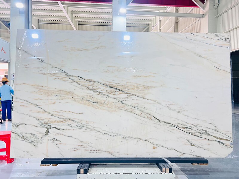 Paonazzo Marble full slab with grey and amber vein bands