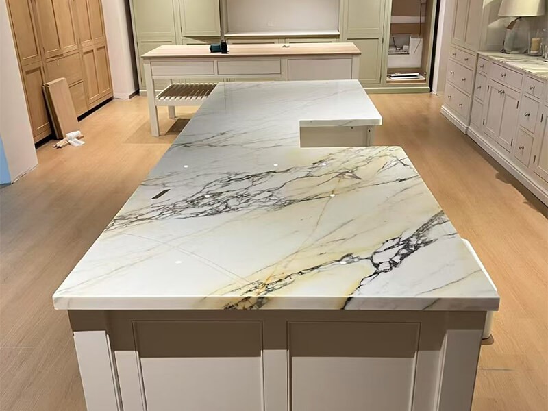 Paonazzo Marble kitchen countertop and backsplash