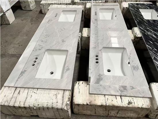 Noble Carrara Grey Vanity Top Sinks