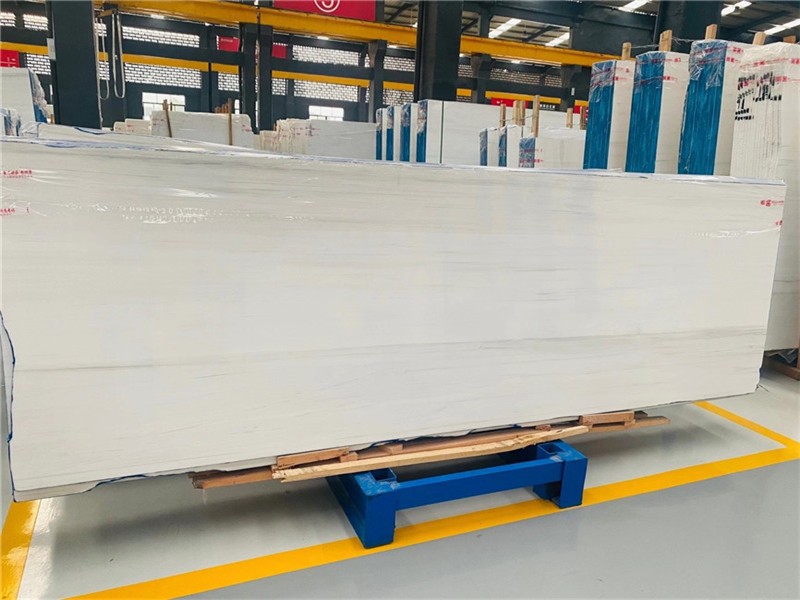 Bianco Dolomiti White Marble wide slab with lightly distributed grey lines
