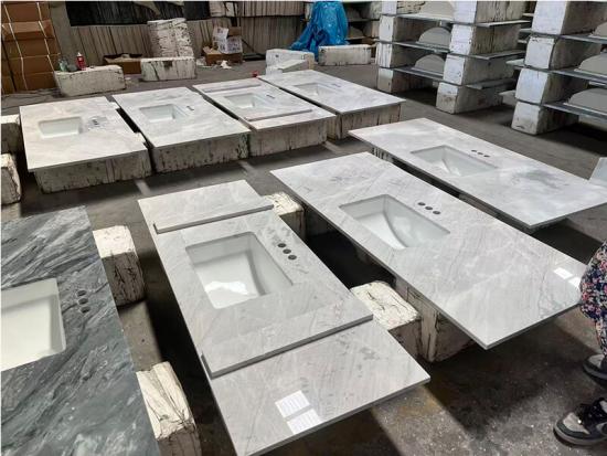 Noble Carrara Grey Vanity Top Sinks