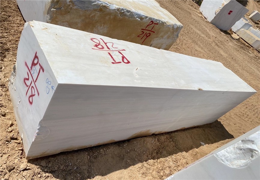 Bianco Dolomiti White Marble block with a light white body