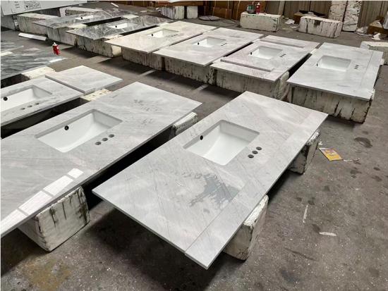 Noble Carrara Grey Vanity Top Sinks