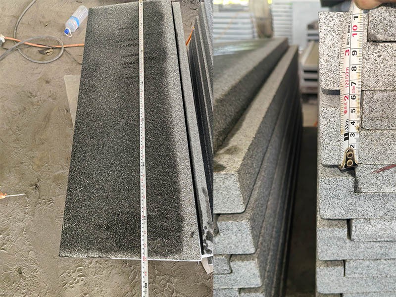 Cambodia G654 granite pool coping dimensional and 20 mm thickness quality inspection