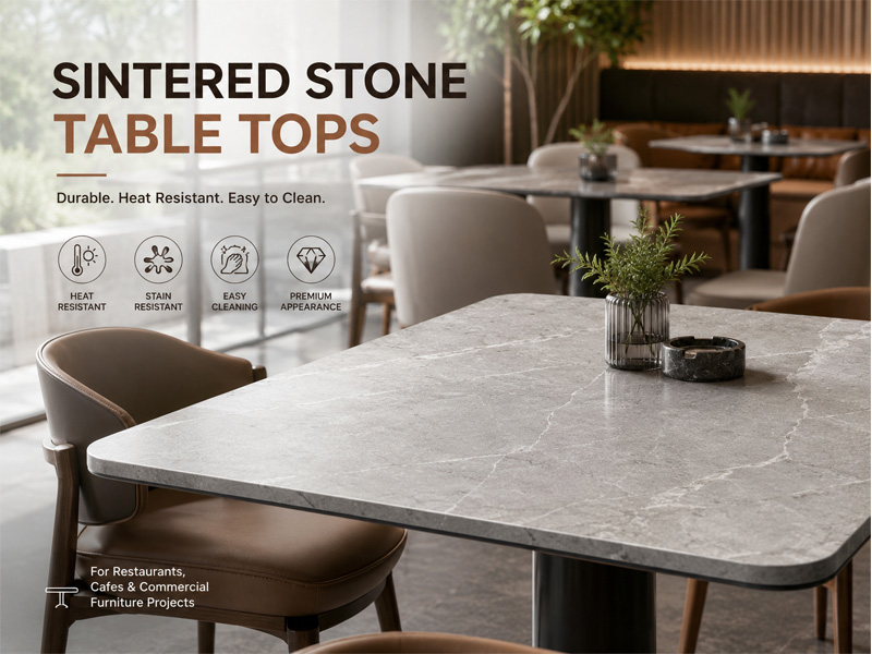 Sintered Stone Table Tops for Restaurants, Cafes and Commercial Furniture Projects