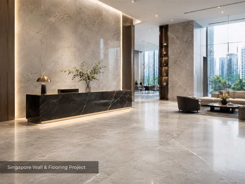 Sintered Stone Wall Tiles and Flooring Project for Singapore