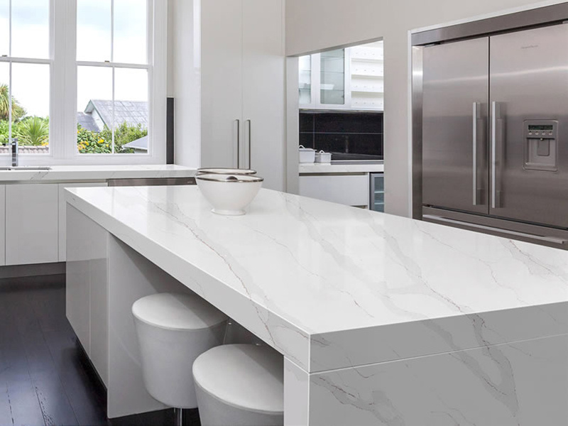 How to produce Calacatta pattern engineered quartz slab?