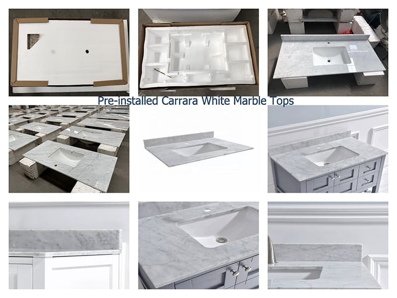 Promotional sales for marble bath tops with pre-installed ceramic sink