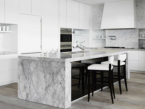 Super White Quartzite Kitchen Countertop