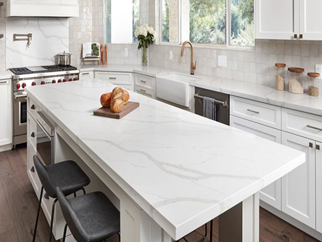 Calacatta Quartz Kitchen Island Top